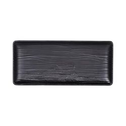 Elite Global Solutions B20378-B Rectangular Melamine Denali Plate - 11 3/8" x 5 1/8", Black, Case of 6