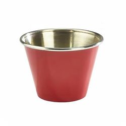 Steelite GWRAMST2R 2 1/2 oz Genware London Ramekin - Stainless Steel, Red