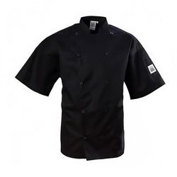 Chef Revival J109BK-2X Chef's Jacket w/ Short Sleeves - Poly/Cotton, Black, 2X