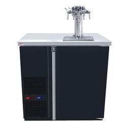 Micro Matic MDD36W-E-E 36 3/4" Dual Zone Wine Dispenser w/ (4) 1/6 Size Keg Capacity - (1) Column & (4) Taps, Black, 115v