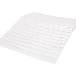 Ritz BMP-21 White Plain Terry Cloth Bar Towel, 16" x 19"