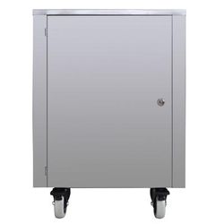 Spaceman CART-550 21 3/5" x 31 1/2" Mobile Equipment Cart for Countertop Models, Cabinet Base, Large Storage Cabinet, Stainless Steel