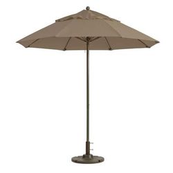 Grosfillex 98318131 7 1/2 ft Round Top Windmaster Umbrella - Taupe Fabric, Aluminum Pole, Beige