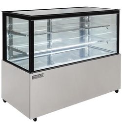 MoTak MCD59-2X 58 1/8" Full Service Bakery Case w/ Straight Glass - 3 Levels, 115v, Silver