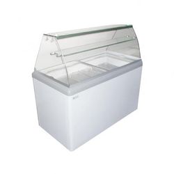 Excellence Industries HBG-10HC 59 1/2" Stand Alone Gelato Dipping Cabinet w/ 10 Pan Capacity - White, 115v