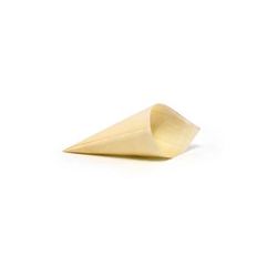 Front of the House ASC021NAW28 5 1/4" Servewise Disposable Wooden Serving Cone, Beige
