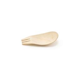 Front of the House FSF017NAW28 3 1/4" Servewise Disposable Spork, Pinewood, 200/Case, Beige