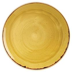 Churchill SMSSEV121 12 3/4" Round Stonecast Plate - Ceramic, Mustard Seed Yellow