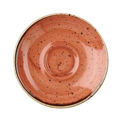 Churchill SSOSESS1 4 1/2" Round Stonecast Saucer - Ceramic, Spiced Orange