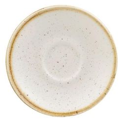 Churchill SWHSESS1 4 1/2" Round Stonecast Espresso Saucer - Ceramic, Barley White