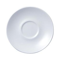 Churchill WHVMESS1 4 1/2" Round Vellum Espresso Saucer - Ceramic, White