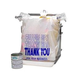 LK Packaging CT1923TYD "Thank You" T-Shirt Bag - 21 1/2"L x 11 1/2"W x 6 1/2" SG, 0.5 mil HDPE, White