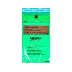 LK Packaging LABA610GR Lab Seal Specimen Bags w/ Removable Biohazard Symbol - 10" x 6", Polyethylene, Green Tint, Case of 1000