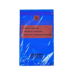 LK Packaging LABZ69BL Lab-Loc Specimen Bags w/ Removable Biohazard Symbol - 6" x 9", Polyethylene, Blue, 1.75 mil, Case of 1000
