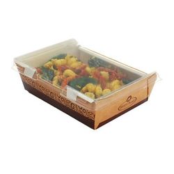 LK Packaging RF-HGDMD ReadyFresh Kraft Container w/ Clear Lid - 6 1/3" x 5" x 2", Kraft, Clear, Hinged Lid, Brown, Case of 200