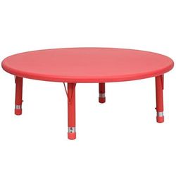 Flash Furniture YU-YCX-005-2-ROUND-TBL-RED-GG 45" Round Preschool Activity Table - Plastic Top, Red