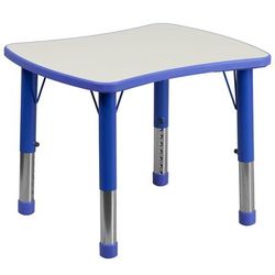 Flash Furniture YU-YCY-098-RECT-TBL-BLUE-GG Rectangular Preschool Activity Table - 26 5/8"L x 21 7/8"W, Plastic Top, Blue/Gray