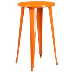 Flash Furniture CH-51080-40-OR-GG 24" Round Bar Height Table - Orange Steel Top, Steel Base, Metal