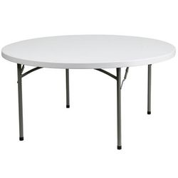 Flash Furniture DAD-YCZ-152R-GW-GG 59 3/4" Round Folding Table w/ Granite White Plastic Top, 28 3/4"H
