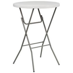 Flash Furniture RB-32RB-BAR-GW-GG 31 1/2" Round Folding Table w/ Granite White Plastic Top, 43 1/2"H