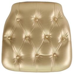 Flash Furniture SZ-TUFT-GOLD-GG 15 3/4" Chair Cushion w/ Hook & Loop Adhesive Tape - 1 1/2" Thick, Vinyl, Gold, 1.5 in
