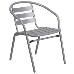 Flash Furniture TLH-017C-GG Indoor/Outdoor Stackable Armchair - Steel, Silver