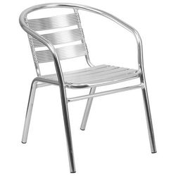 Flash Furniture TLH-1-GG Stacking Restaurant Armchair w/ Ladder Back, Aluminum, Triple Slat Back