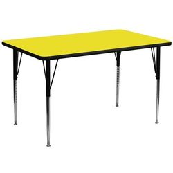 Flash Furniture XU-A3060-REC-YEL-H-A-GG Rectangular Activity Table - 60"L x 30"W, Laminate Top, Yellow