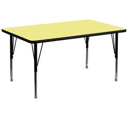 Flash Furniture XU-A3672-REC-YEL-T-P-GG Rectangular Activity Table - 72"L x 36"W, Laminate Top, Yellow