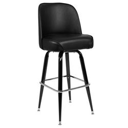 Flash Furniture XU-F-125-GG Commercial Bar Stool w/ Black Vinyl Bucket Seat, Black