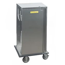 Alluserv TC12-10 Elite Ambient Mobile Tray Delivery Cart w/ (10) Tray Capacity, Stainless, 5-1/2" Tray Spacing, 1 Door, Silver