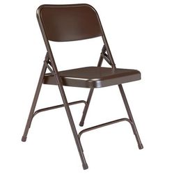 National Public Seating 203 Folding Chair w/ Brown Steel Back & Seat - Steel Frame, Brown