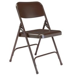 National Public Seating 203 Folding Chair w/ Brown Steel Back & Seat - Steel Frame, Brown, Pack of 4