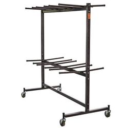 National Public Seating 84 Two Tier Chair Dolly w/ 84 Chair Capacity - Steel, Dark Brown