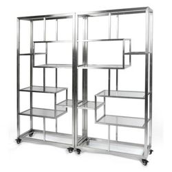 Eastern Tabletop AC1760 Mobile Buffet Display Tower w/ 7 Shelves - 71"L x 14"W x 73"H, Stainless Steel