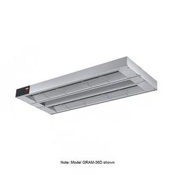 Hatco GRAM-18D3 208 18" Maximum Watts Infrared Strip Warmer - Double Rod, 1 Remote Toggle Control, 208v/1ph, Silver