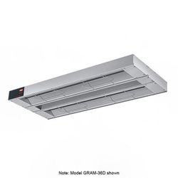 Hatco GRAM-60D6 208 60" Maximum Watts Infrared Strip Warmer - Double Rod, 1 Remote Toggle Control, 208v/1ph, Silver