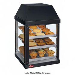 Hatco MDW-2X 15 3/4" Self Service Countertop Heated Display Case - 3 Shelves, Black, 120v