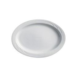 Cameo China 301-103 10-1/4" x 7-1/4" Oval Bostonian Platter - Ceramic, White