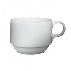 Cameo China 610-80C 8 oz Dynasty Stackable Cup - Ceramic, White