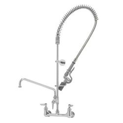 T&S B-0133-ADF12-BJ 37 9/16"H Wall Mount Pre Rinse Faucet - 1 7/100 GPM, Base with Nozzle, Stainless Steel