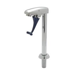 T&S B-1211 Pedestal Push Back Glass Filler w/ 1/2" NPT Male Inlet, Blue