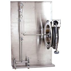T&S B-1436 Open Hose Reel Assembly w/ 35 ft Hose & Mixing Faucet - 1/2" NPT, Silver