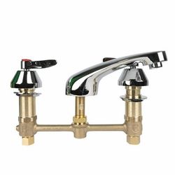 T&S B-2990 Deck Mount Lavatory Faucet w/ 5" Spout & Lever Handles, 8" Centers, Chrome