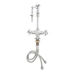 T&S BL-5700-09 Lab Mixing Faucet w/ Swing Nozzle, Serrated Tip, Stainless Steel