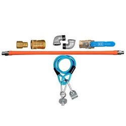 BK Resources BKG-GHC-7536-SCK3 36" Gas Connector Kit w/ 3/4" w/ Male/Male Couplings, Stainless Steel