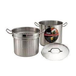 Winco SSDB-12S 12 qt Steamer/Pasta Cooker - Stainless Steel, Induction Ready