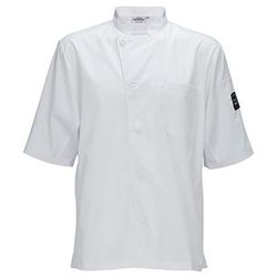Winco UNF-9WXL Broadway Ventilated Chef's Shirt w/ Short Sleeves - Poly/Cotton, White, X-Large