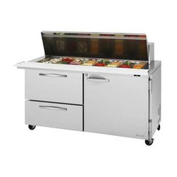 Turbo Air PST-60-24-D2R-N 60 1/4" PRO Series Mega Top Sandwich/Salad Prep Table w/ Refrigerated Base, 115v, Stainless Steel