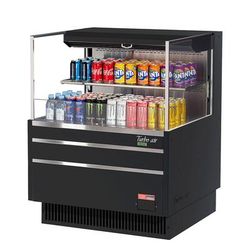 Turbo Air TOM-36L-UF-B-2S-N 34 3/4" Horizontal Open Air Cooler w/ 2 Levels, 115v, 115 V, Black